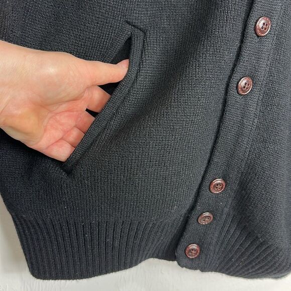 Tulliano Men's Wool Black Button-Up Cardigan Sweater Size L - Picture 3 of 11